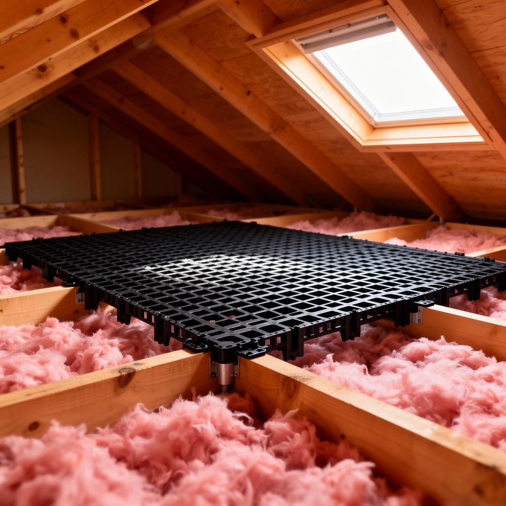 AtticSpaces installed attic storage platform example 1