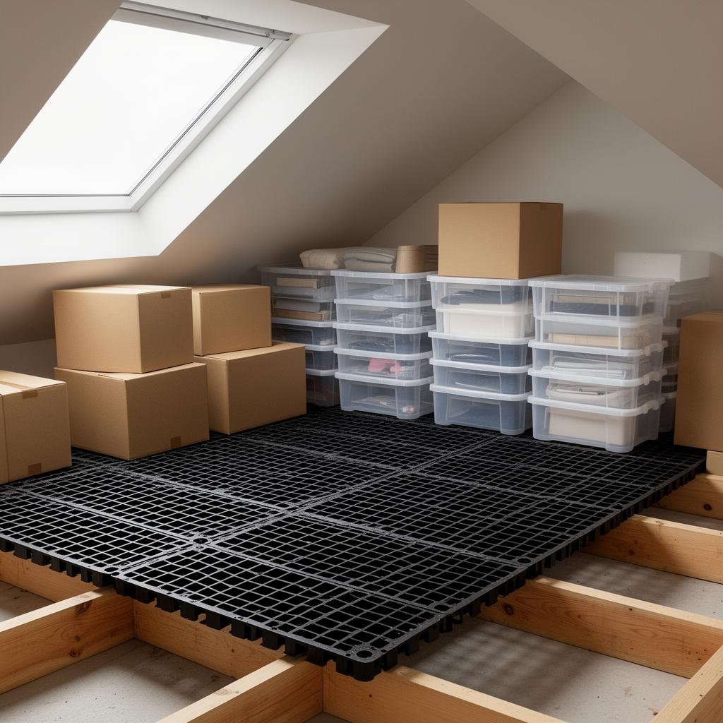 AtticSpaces installed attic storage platform example 2