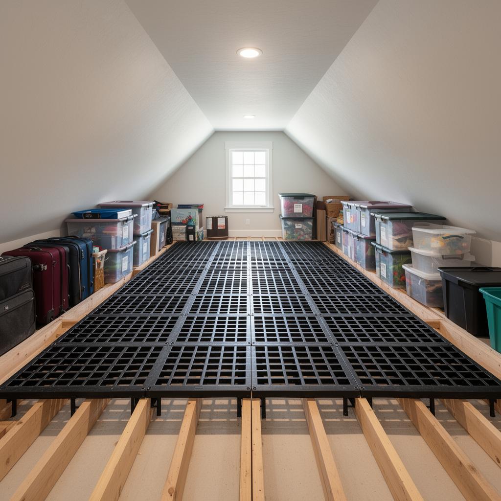 AtticSpaces installed attic storage platform example 4